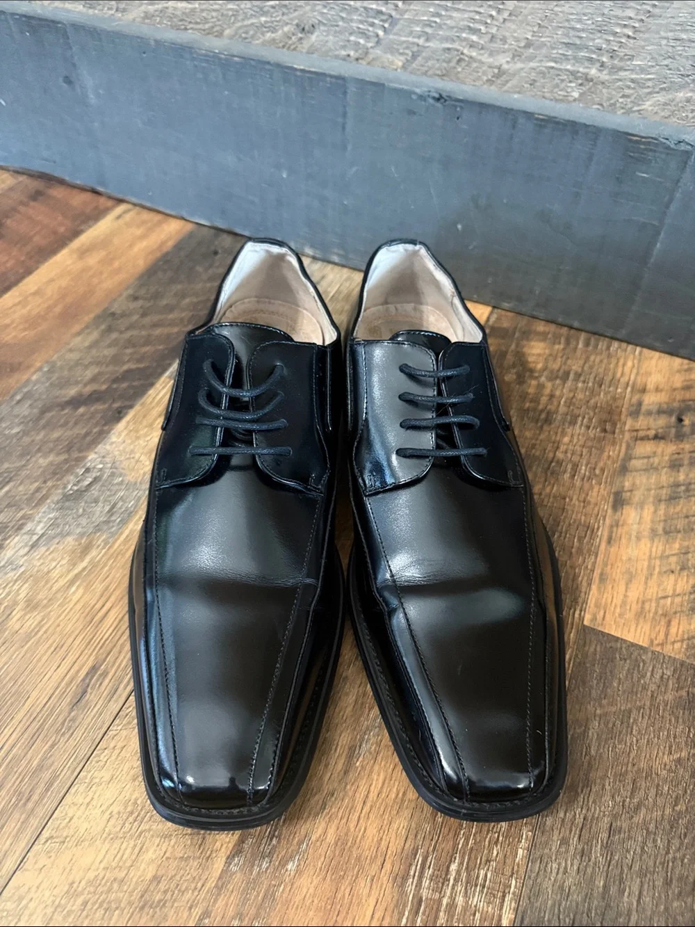 Stacy Adams Men’s Black Leather Split Toe Dress Shoes Size 10.5M